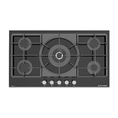 Ecomatic - Crystal Gas Hob S987XLC 92 cm 5 burners Black Ignition Automatic 