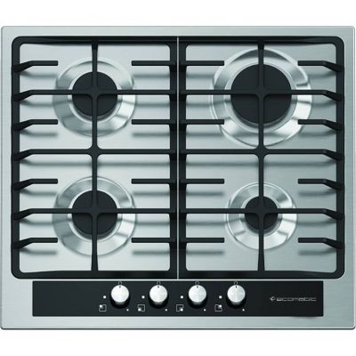 Ecomatic - Gas Hob S603GBC Stainless Steel Glass Control Panel 60 cm