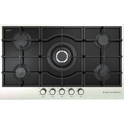 Ecomatic - Crystal Hob with Stainless Steel Frame S927IQC Black 90 cm 