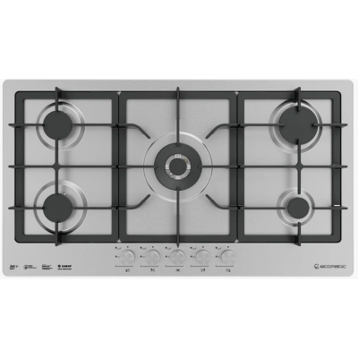 Ecomatic - Crystal Gas Hob S953XLC Frontal Control Stainless Steel 92 cm