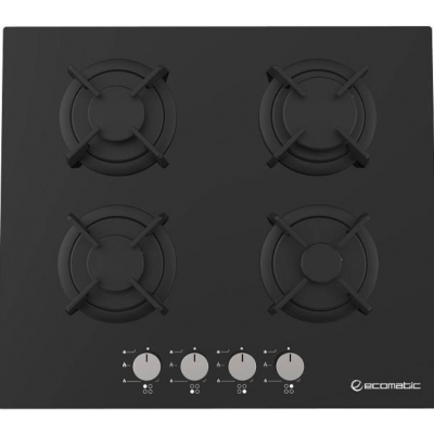 Ecomatic Crystal Gas Hob S607RBC RONDA Black 60 cm