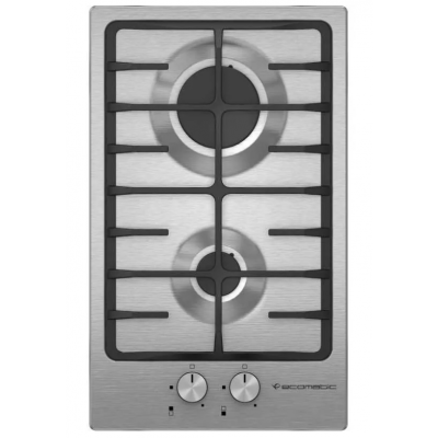 Ecomatic - Gas Hob S303C 2 Gas Burners Stainless Steel Full Safety 30 cm